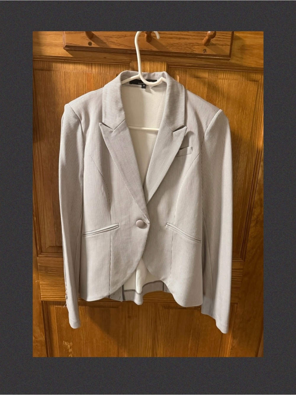 Classic Pinstriped Single-Button Blazer - Medium (Worn Once)